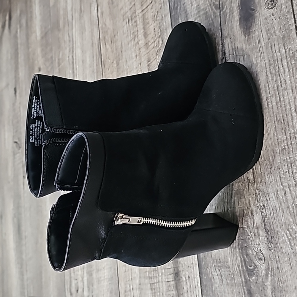 Juicy Couture High Black Anckle Faux Suede Leather Boots